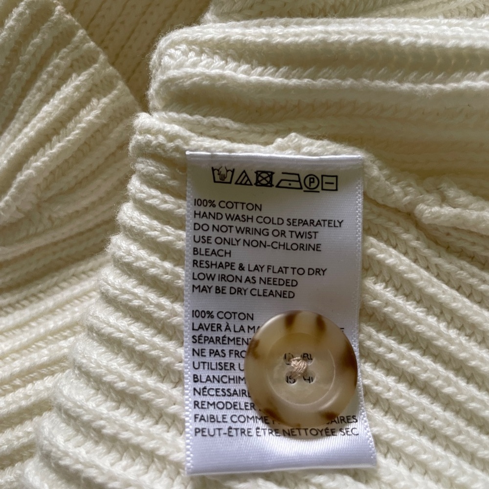 Anthropologie Cream Knit Flutter Sleeve Tank Medium - Picture 5 of 5